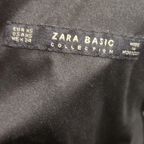 Zara Black Midi Dress Velvet Floral - Picture 9 of 9